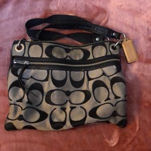 Coach gray / black crossbody bag